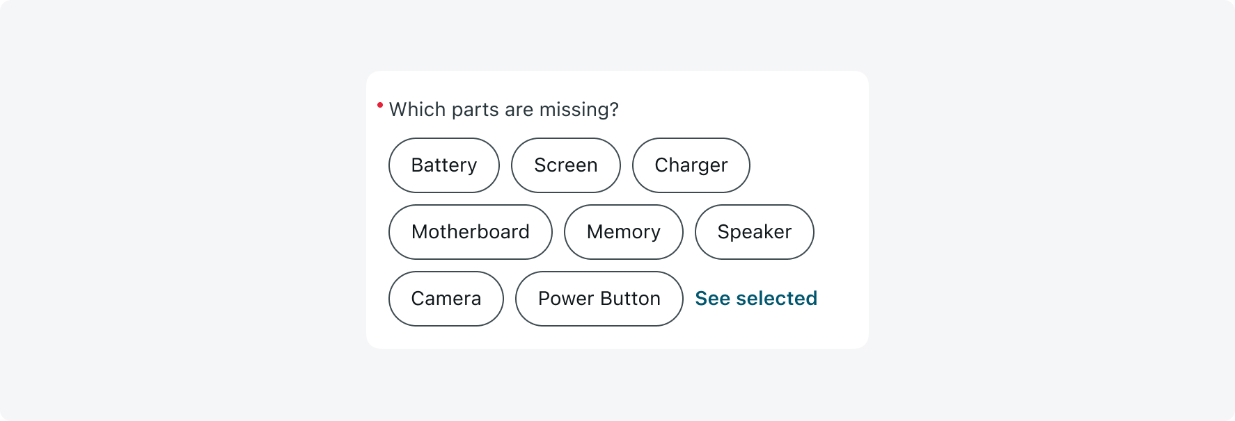 See selected button on choice input