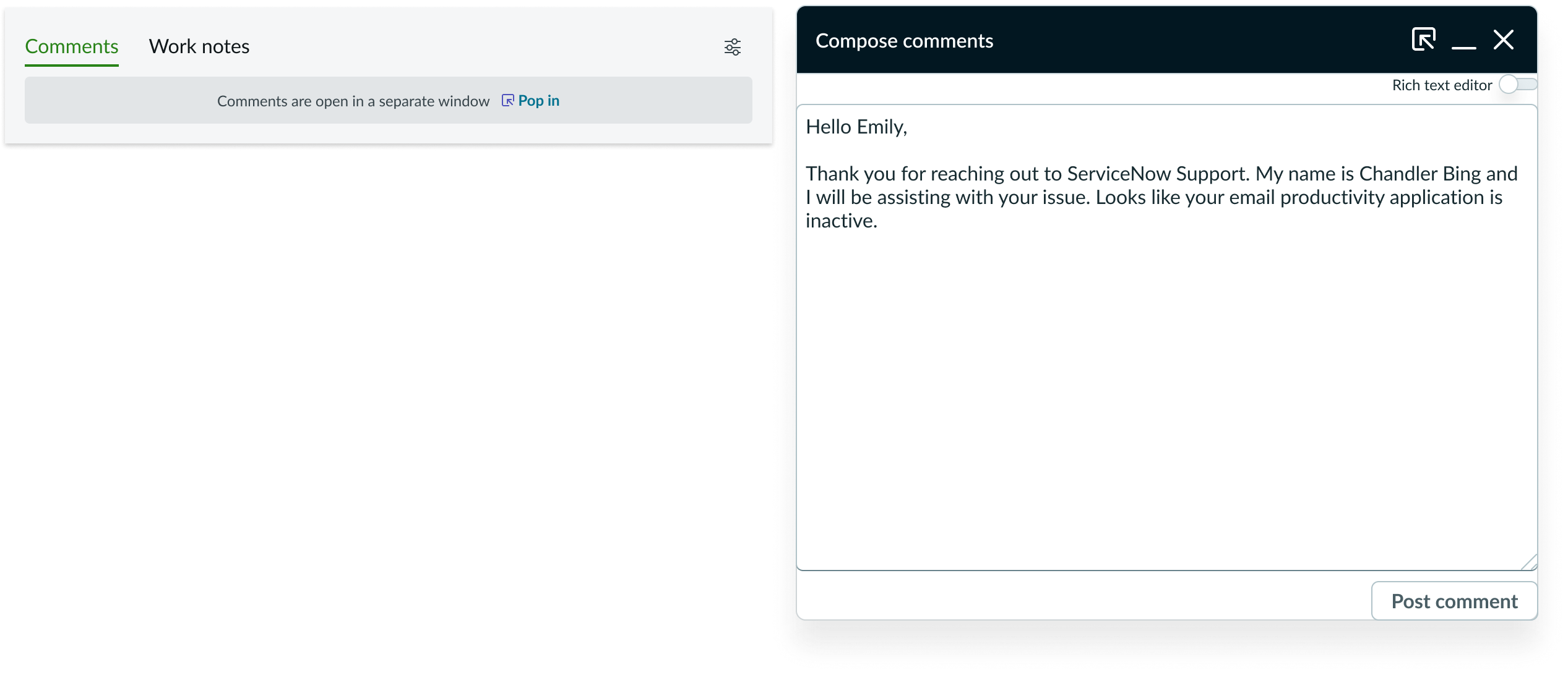Using modeless dialog