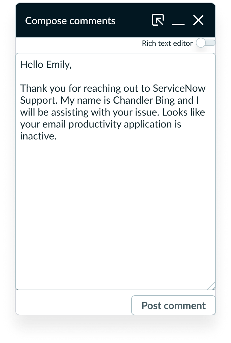 Modeless dialog 320px width
