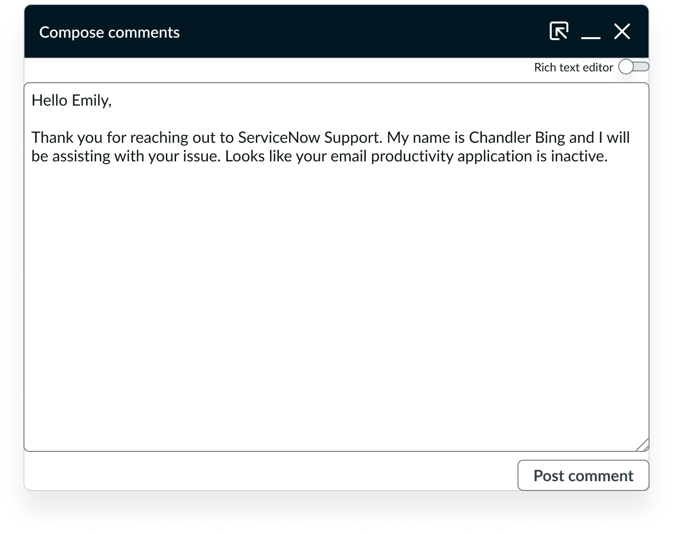 Compose button popped in