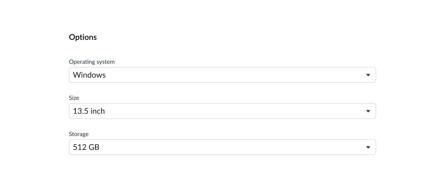 catalog form item dropdowns appearing in only one column