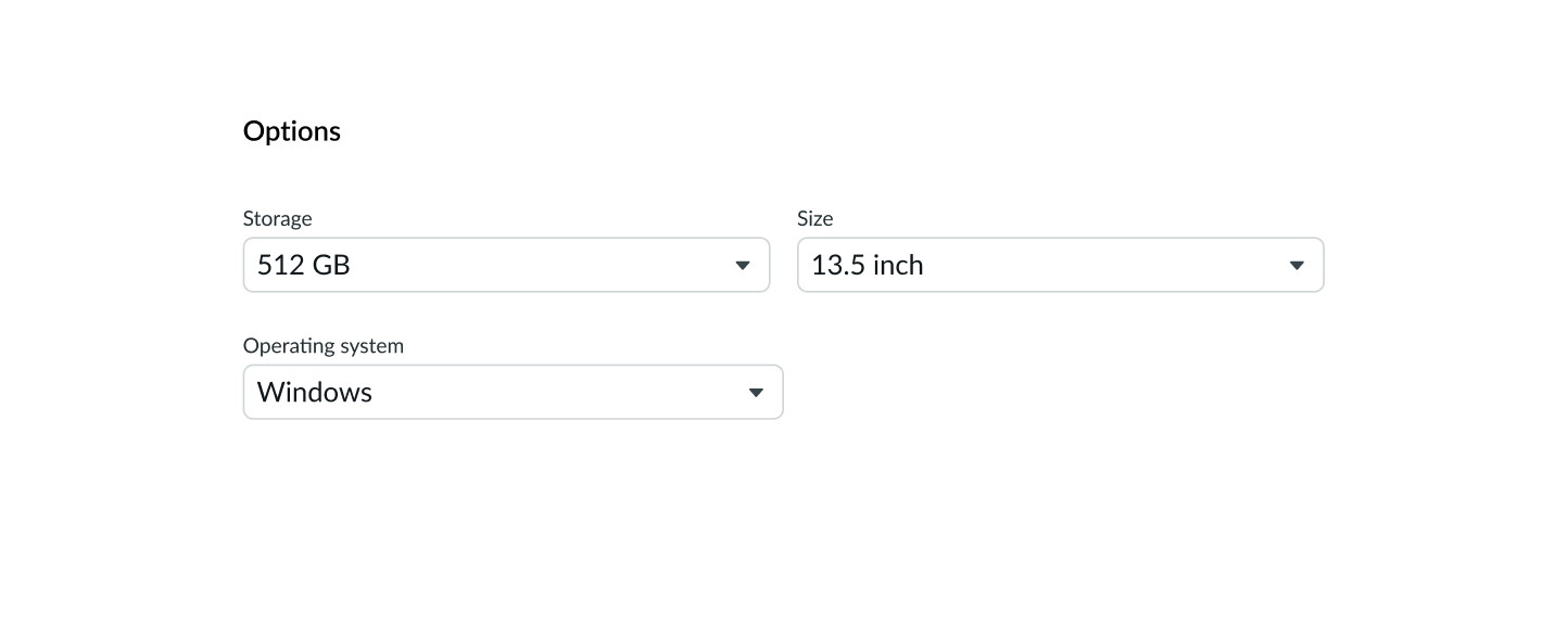 catalog form item dropdowns appearing in only one column