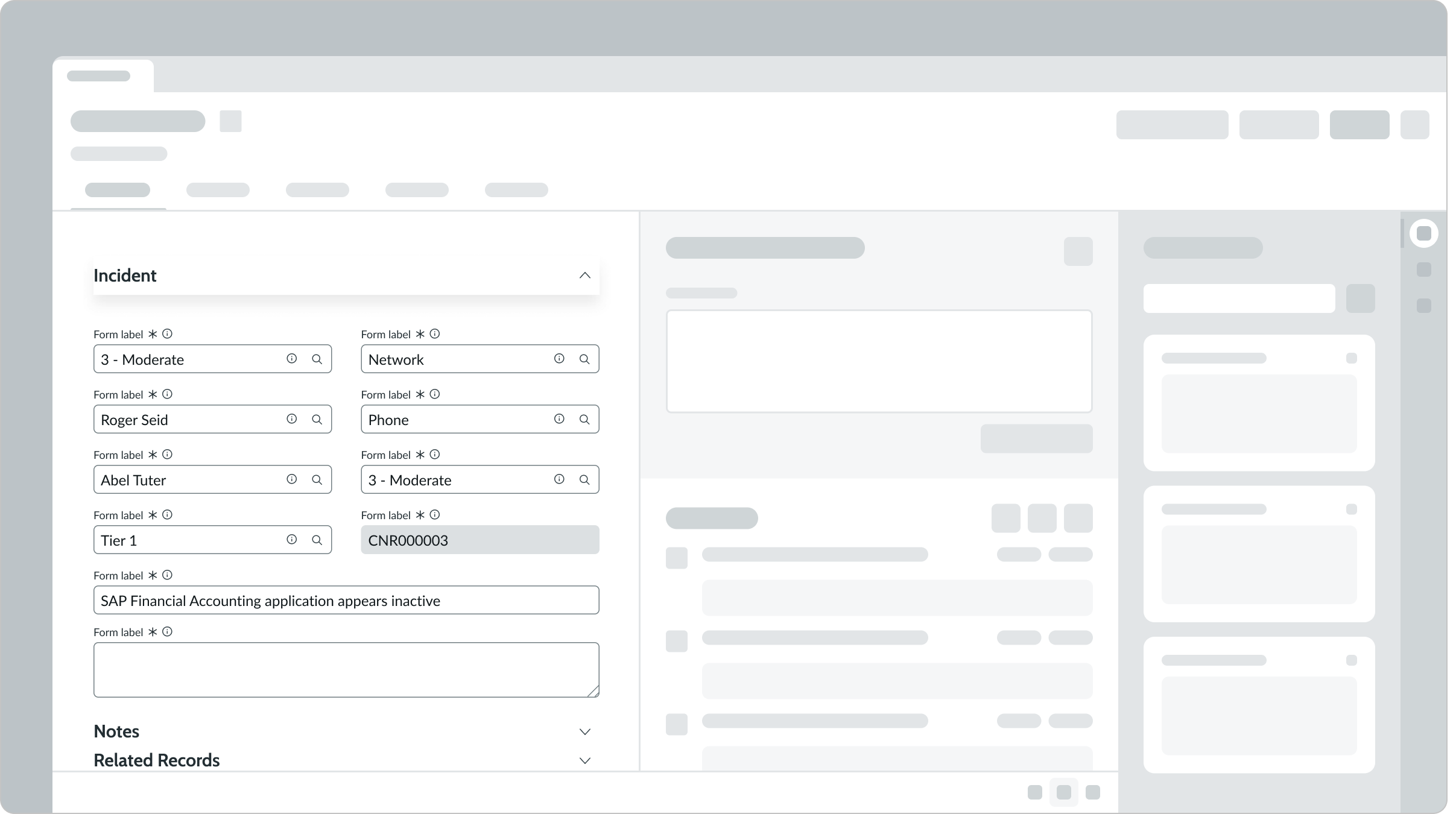 The section header sticks to the top of the form as the user scrolls a longer form