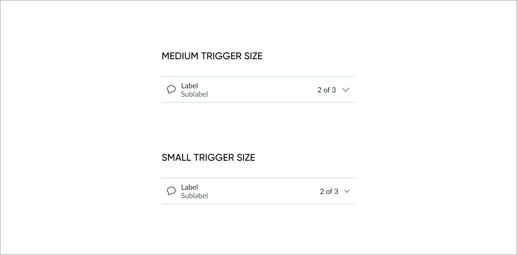 example of medium trigger size and small trigger size