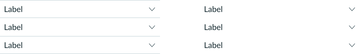 Example of accordion items with and without divider lines