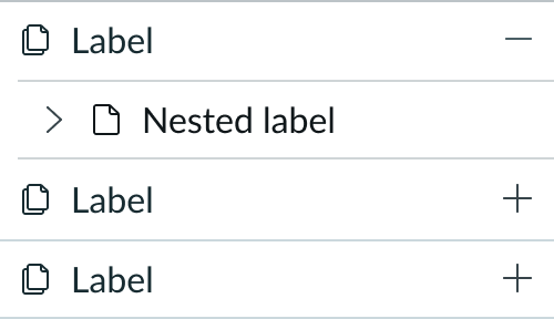 accordion with nested layer, trigger on the left
