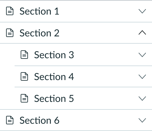 accordion with recommended two nested levels