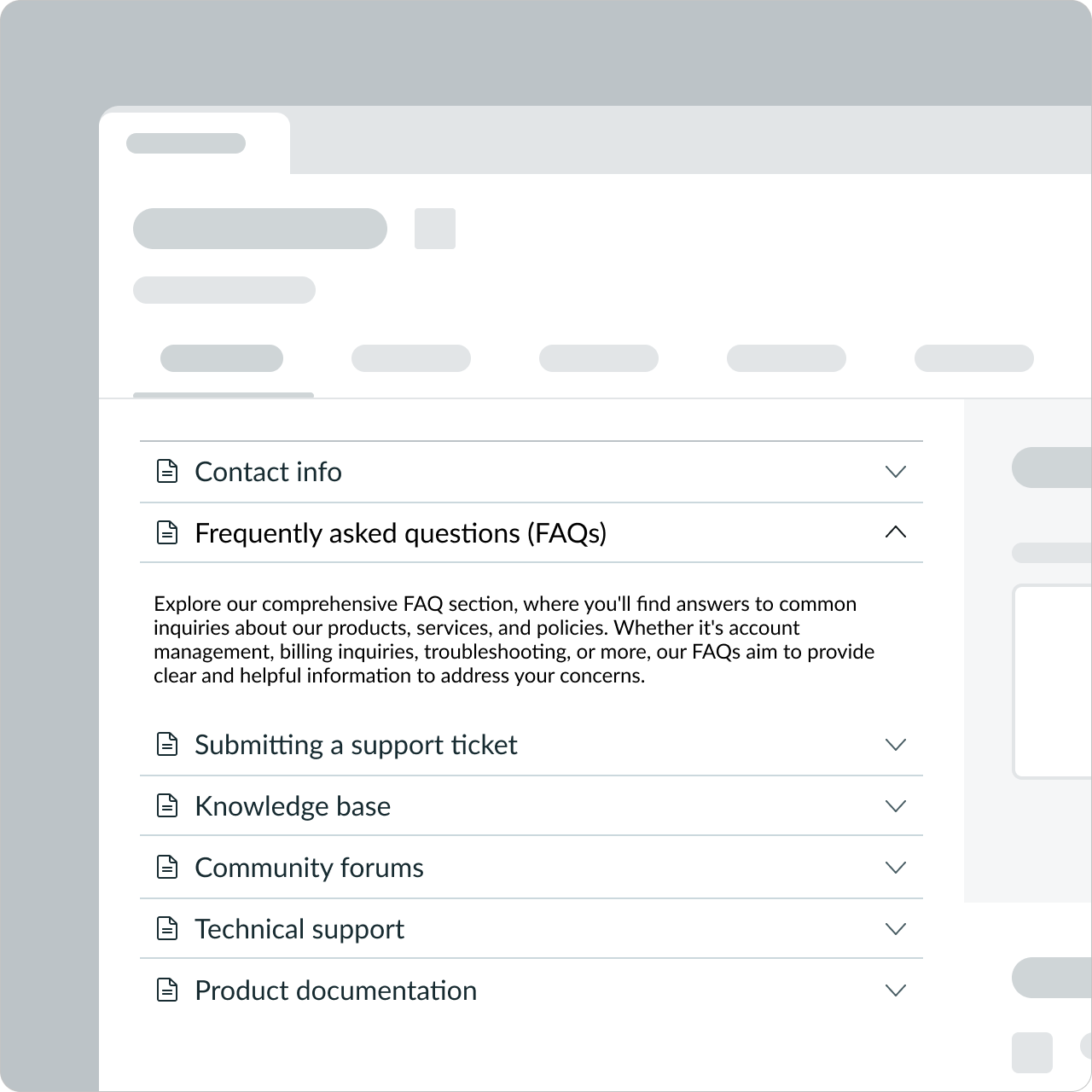 consolidate information in accordions with descriptive labels