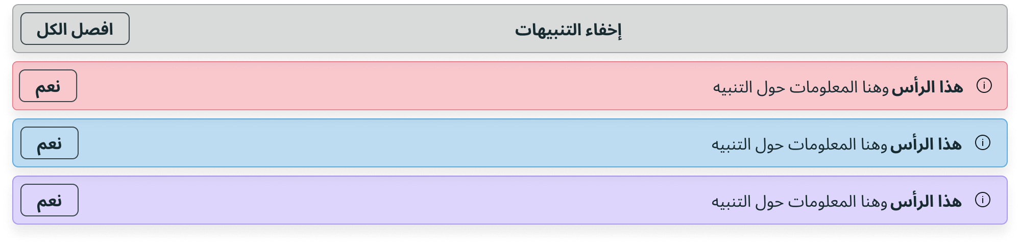 alert list internationalization