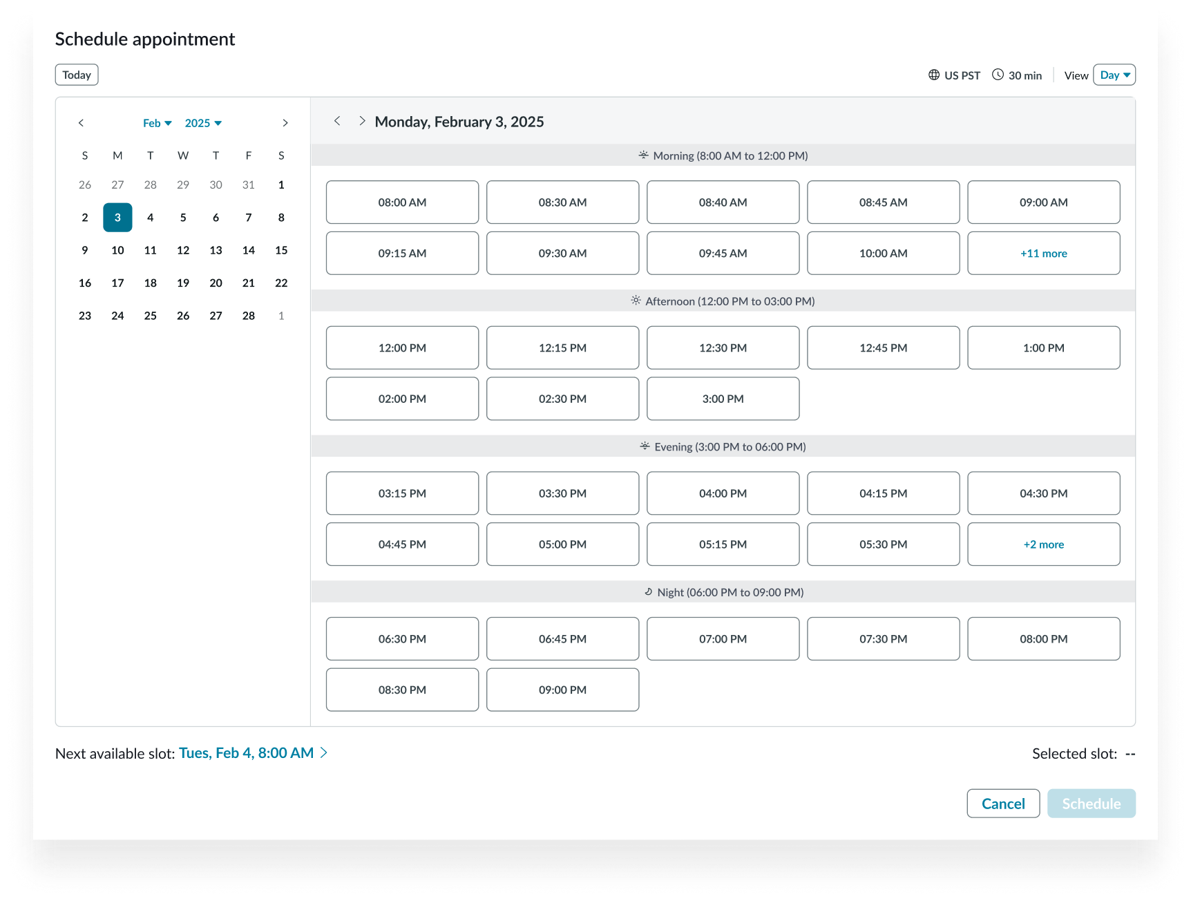 appointment calendar week