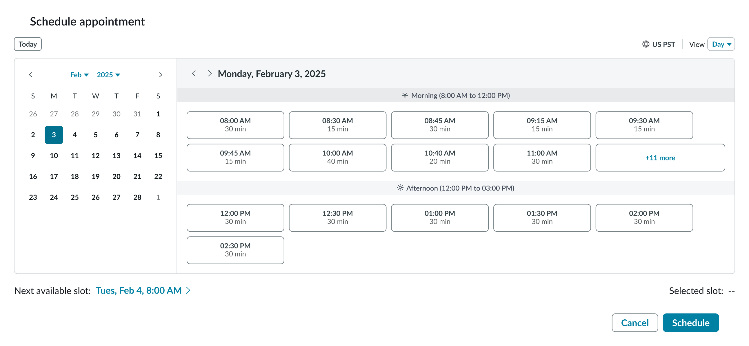 appointment calendar week