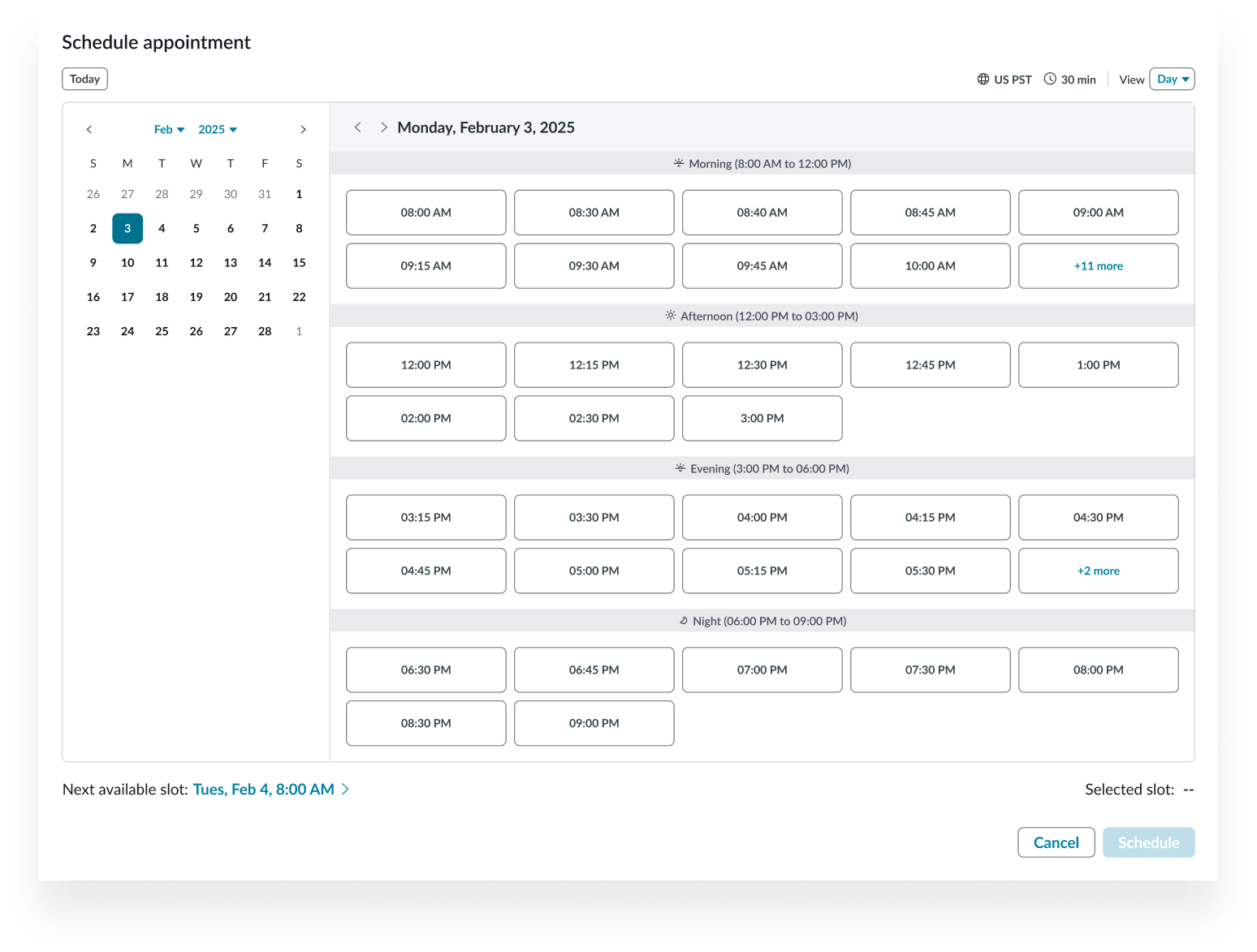 appointment calendar day view