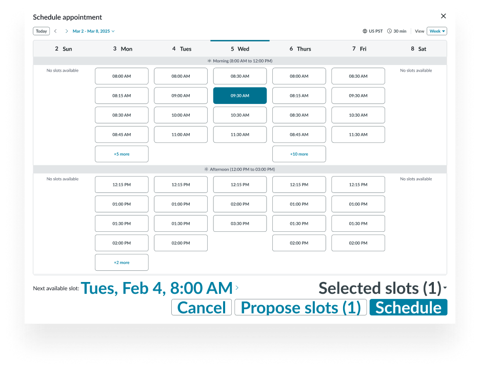 week view too crowded with many appointment slots