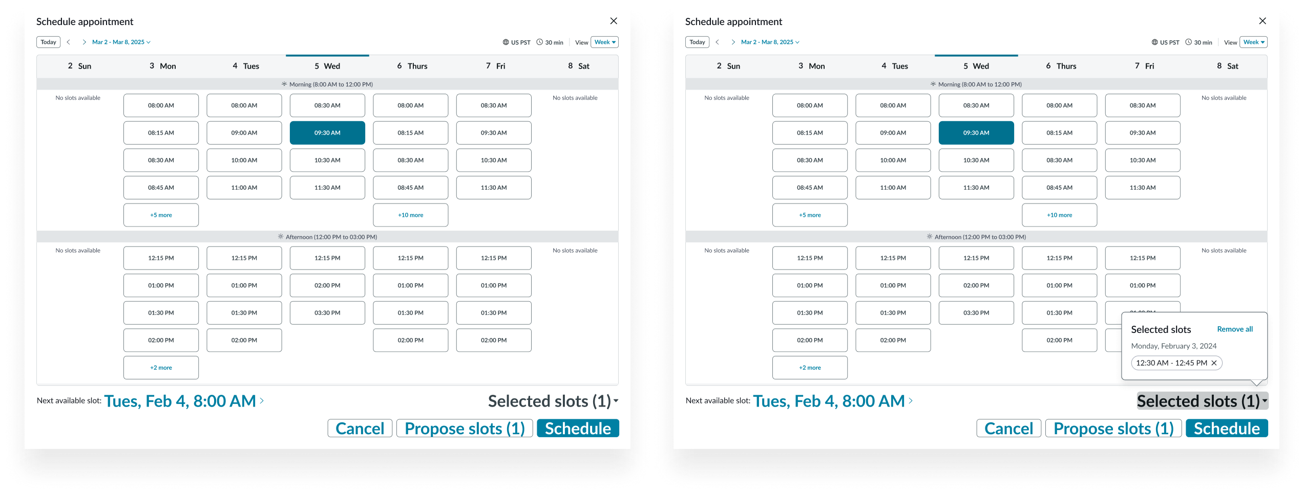 appointment calendar week