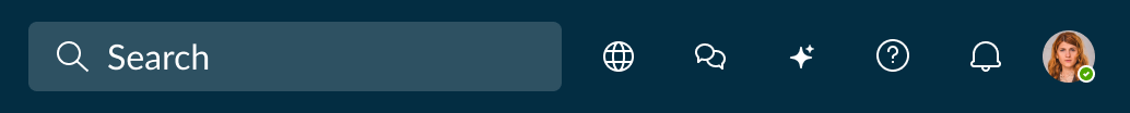 Now black heading bar showing an image avatar of a user 