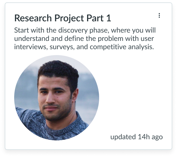 large avatar taking up half of card space from text