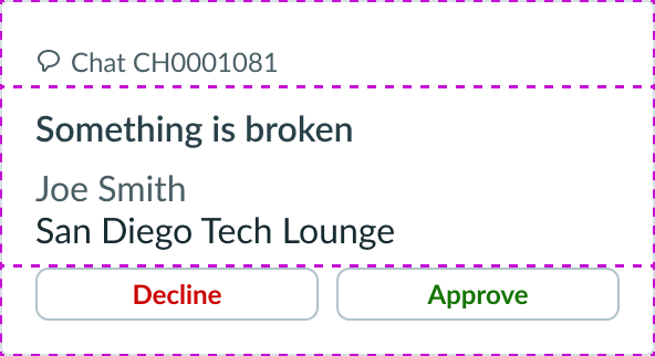 card sections where you can apply padding