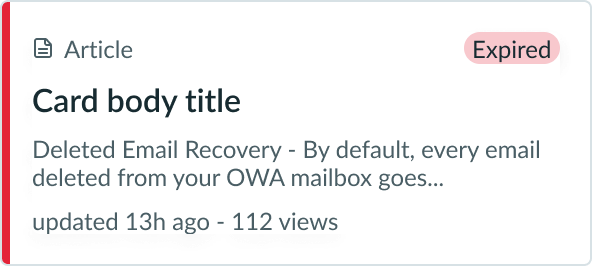 card component with red sidebar and matching red highlighted value in top right