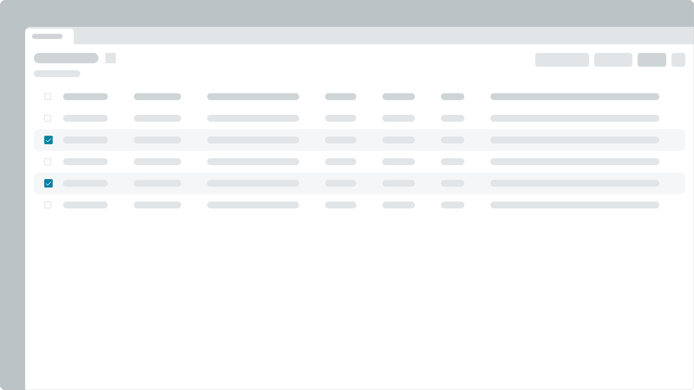 items checked in a list format