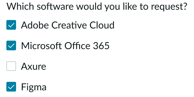 checkboxes used to select multiple options