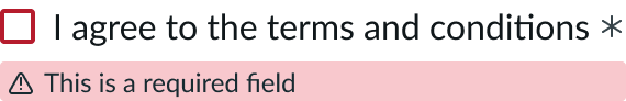 checkbox error state with error message