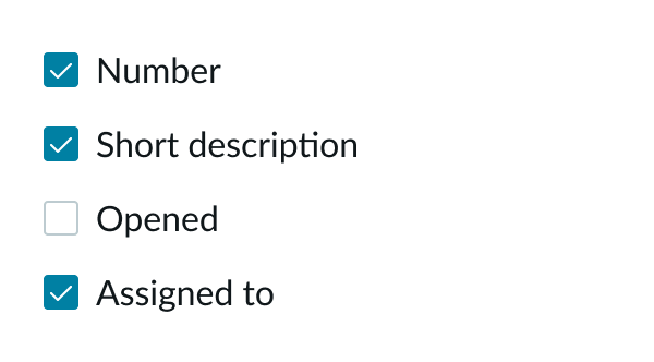 group of checkboxes