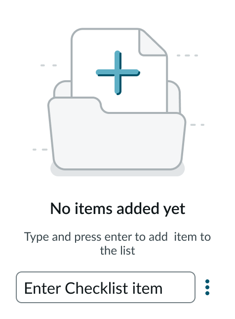 empty state in an editable checklist