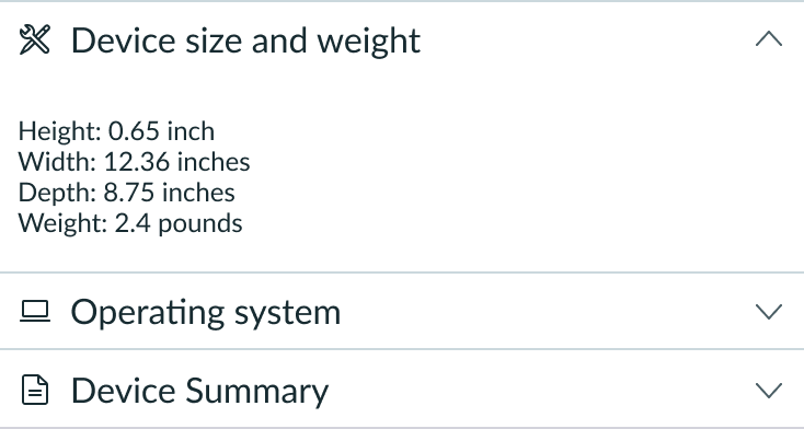 accordion component with a section expanded