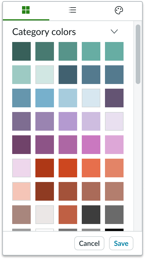 color picker swatch view
