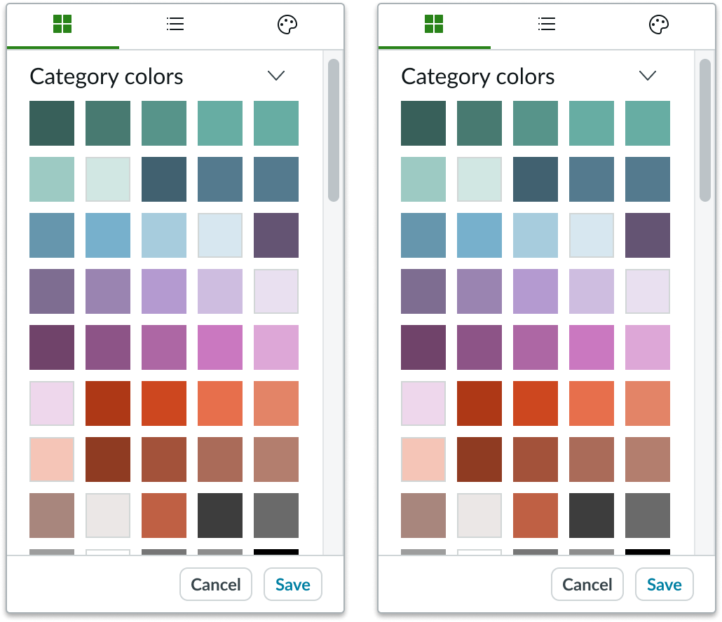 color picker palette view