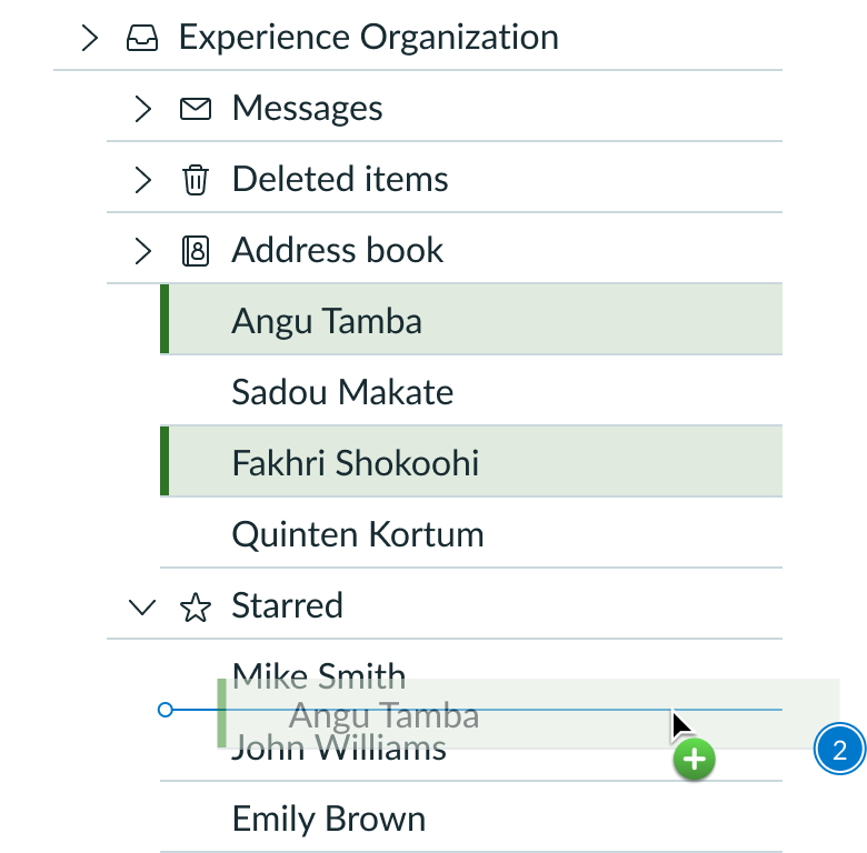 dragging two nodes at once with the total number of nodes showing on the right