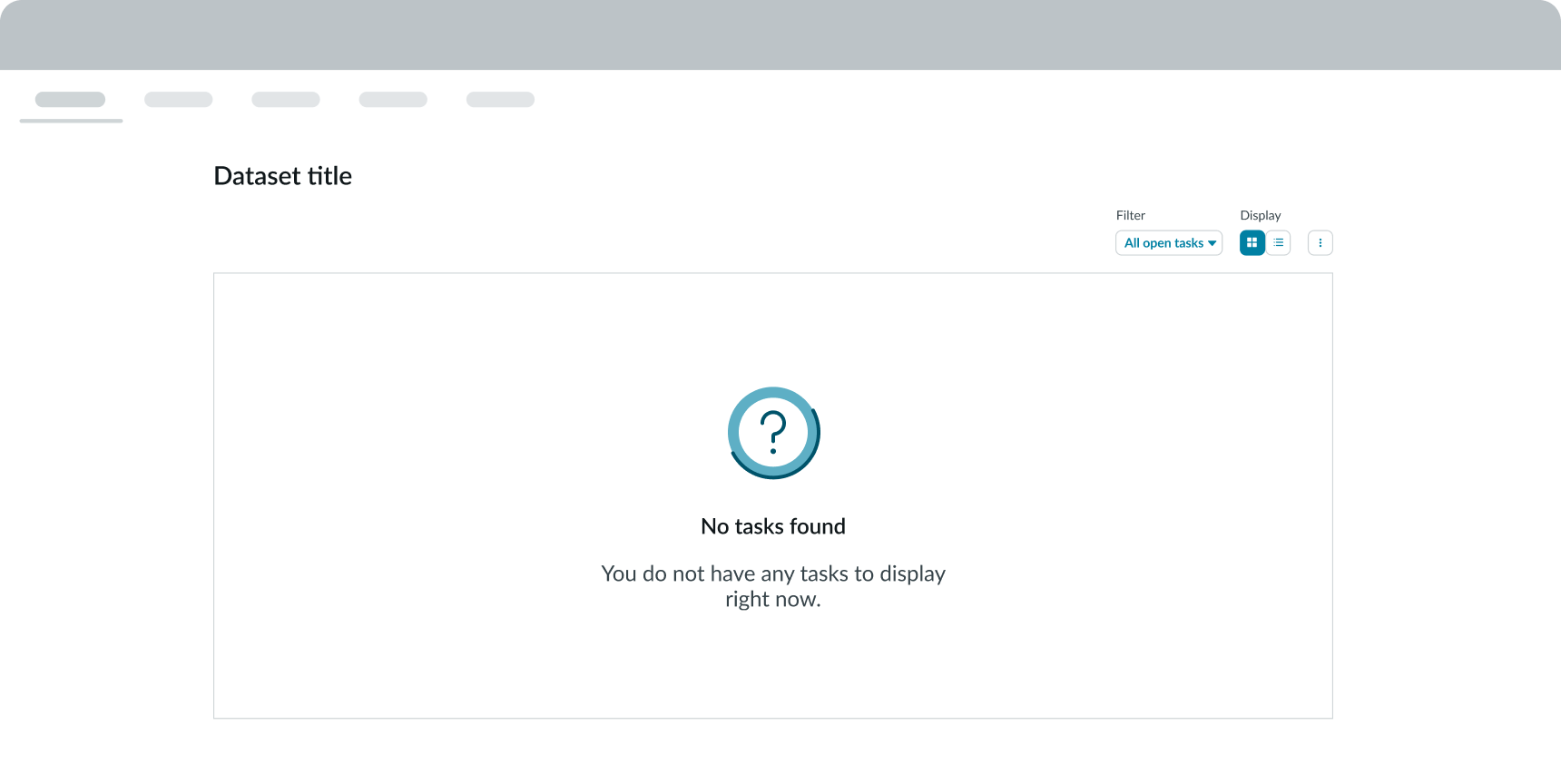 empty state message when no results found