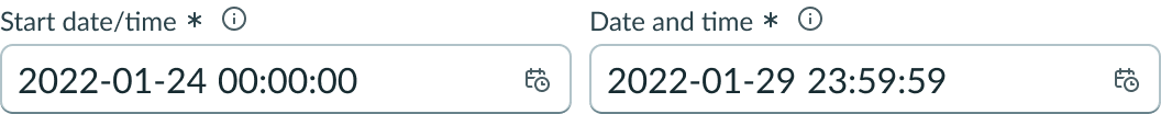 Date-time-interval input fields displayed side-by-side.