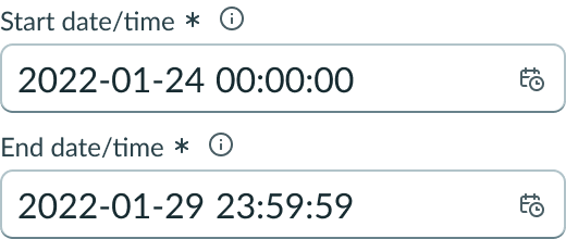 Date-time-interval input fields vertically stacked.