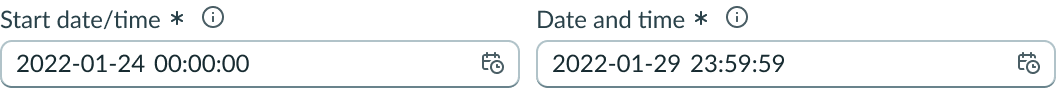 Date-time-interval in the small size.