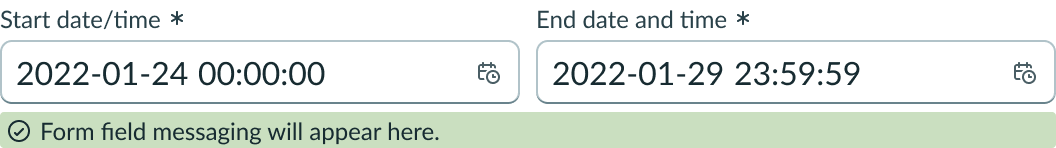 Date-time-interval with two alert messages displayed below the input field.
