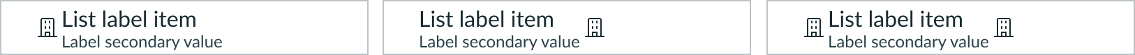 Three images are shown to display an icon at the beginning, end, and both sides of the dropdown list item, respectively.