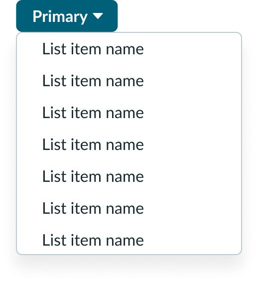 Shows a long dropdown list with a vertical scrollbar