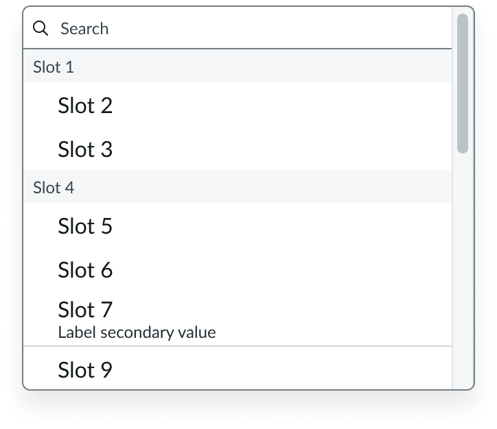 A medium size of the dropdown item is displayed