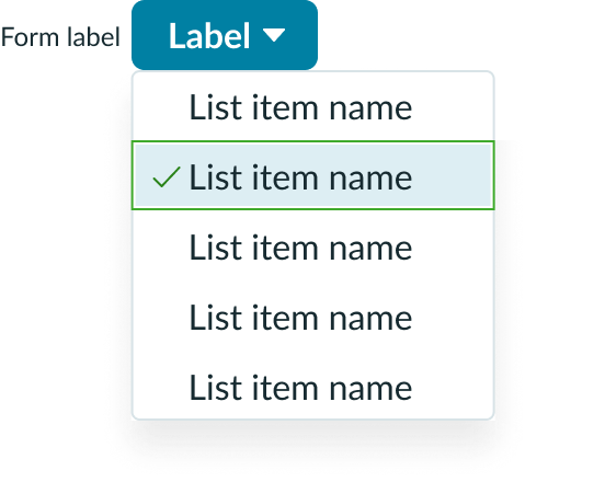 Example of a selected dropdown trigger
