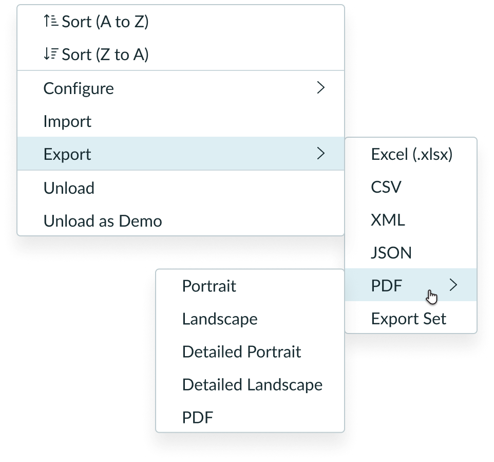 Flyout menu: parent menu, first child menu to the right, second child menu to the left of the first child