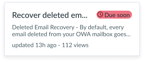 card with a red highlight value and 'Due Soon' label