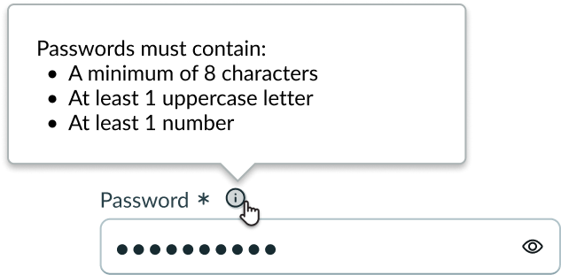 Shows compact password display