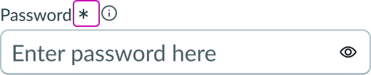 Shows a password input field with an asterisk, indicating that the fiel