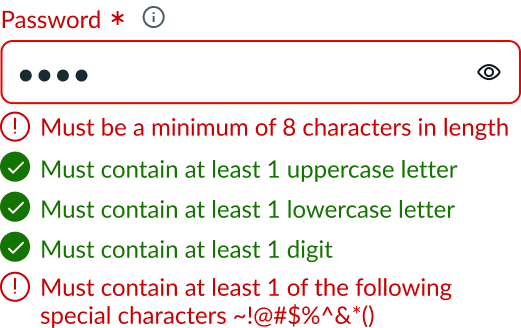 password progress in an error state