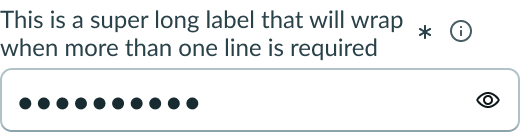 Shows component with wrapped label text