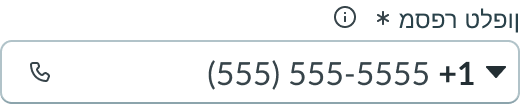 phone number input field reading right-to-left, with label on right and phone icon on left