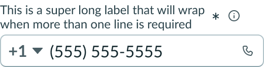 Shows component with wrapped label text