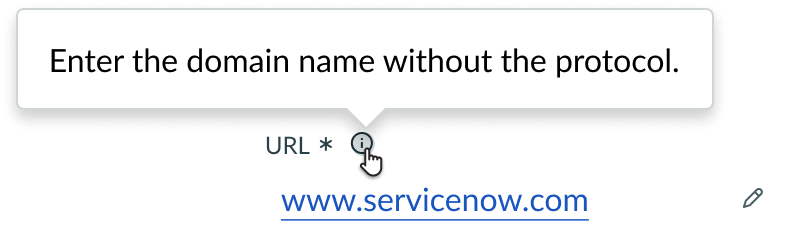 Example of field helper text telling the user what to include in the input field.