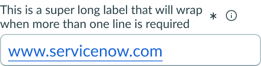 Shows component with wrapped label text